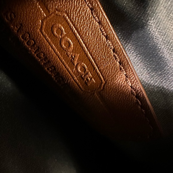 Coach Crossbody with brown snakeskin trim and strap. - Picture 6 of 9